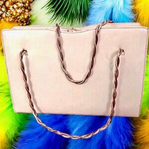 BAG BY DORIAN Vintage 80's Leather Handbag Gold Chain Hand Carry Structured